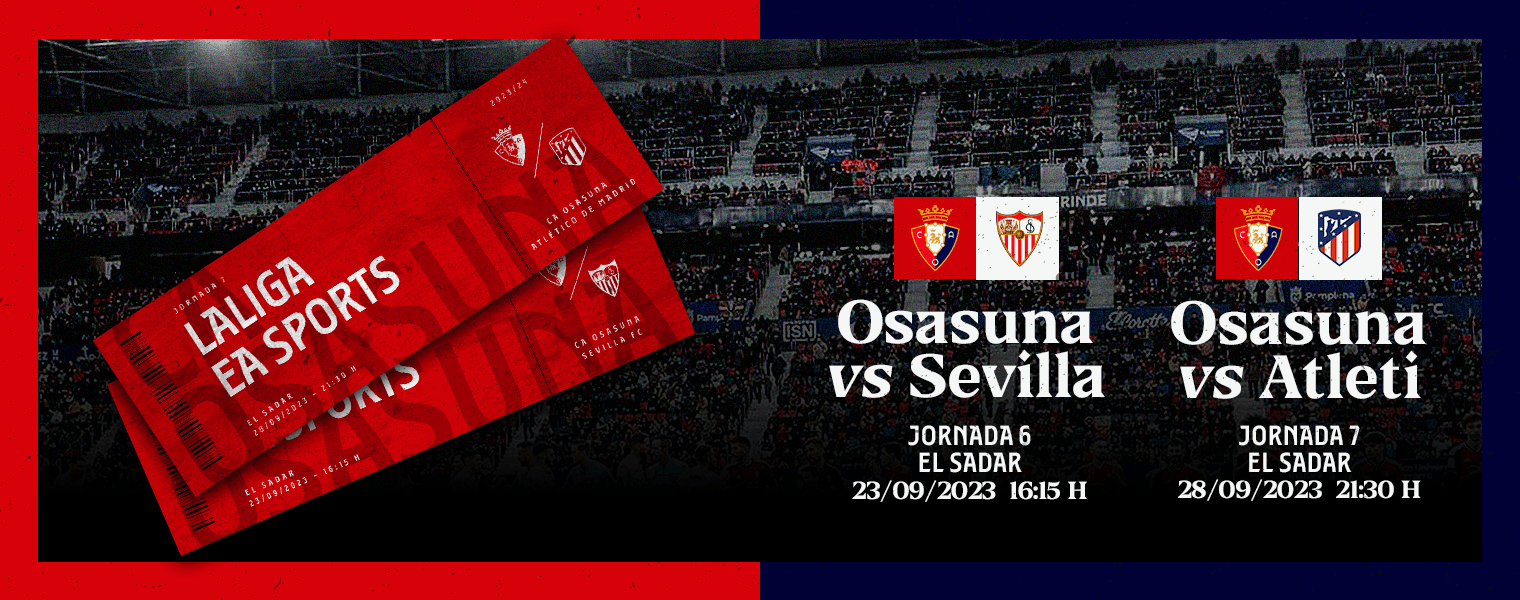 Ya está abierta la venta de entradas para los partidos ante el Sevilla F. C. y Atlético de Madrid