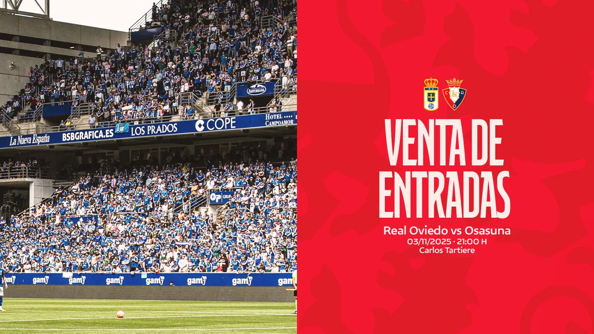 A la venta 600 entradas para el partido ante el Real Oviedo - Osasuna