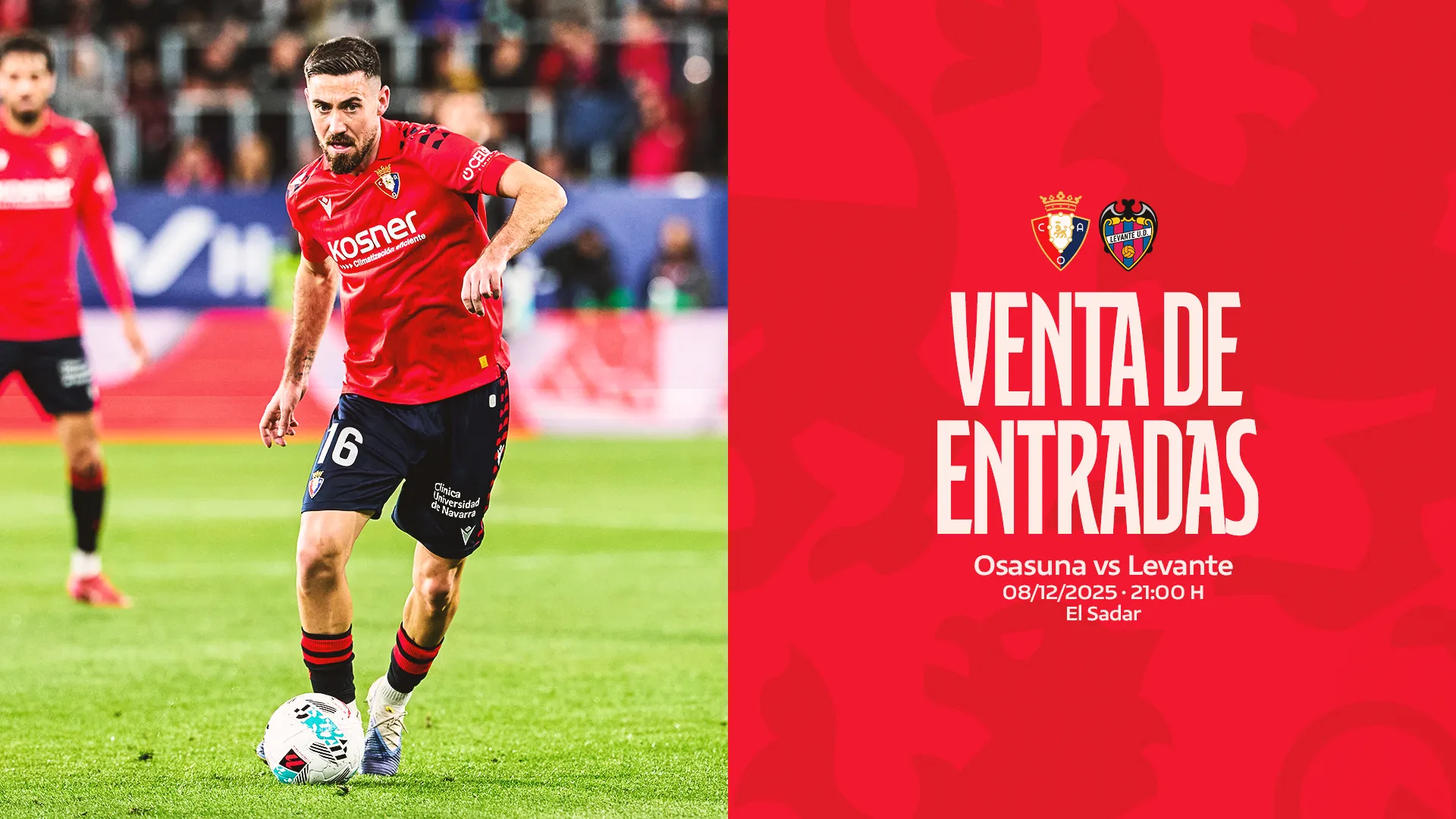A la venta las entradas para el encuentro ante el Levante U. D. - Osasuna