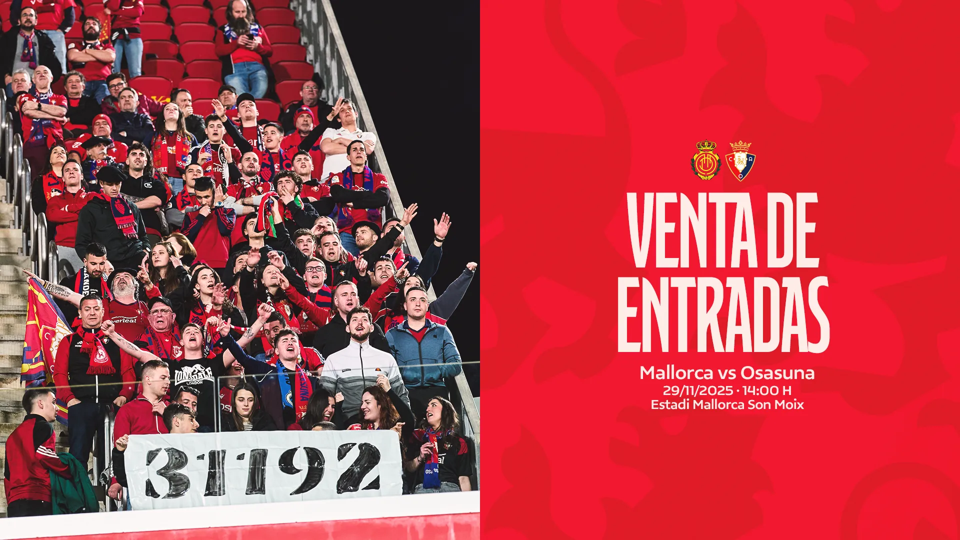 A la venta 295 entradas para el encuentro ante el Real Mallorca - Osasuna