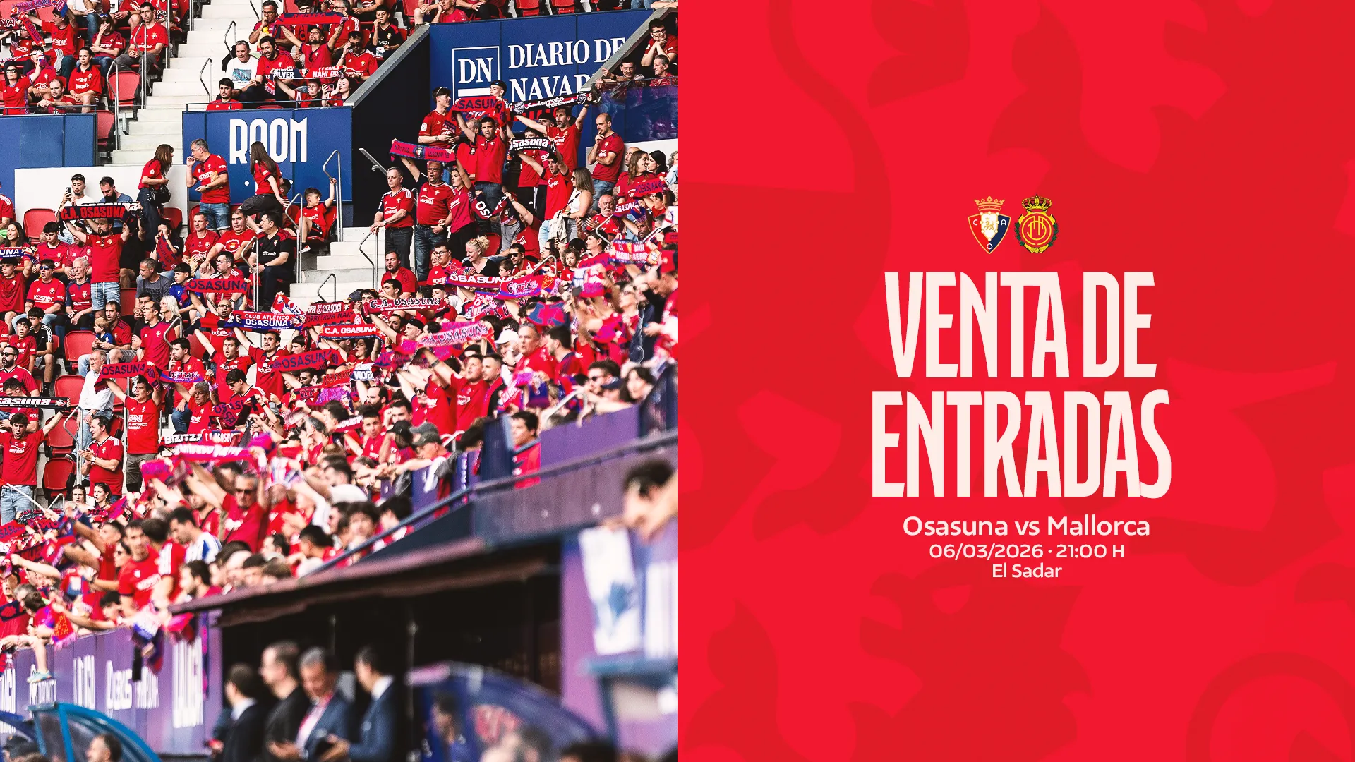 A la venta las entradas del encuentro ante el Real Mallorca - Osasuna